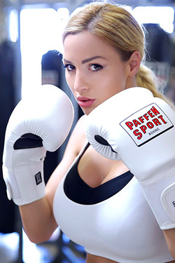 'The Luckiest Box Trainer On Earth' with Jordan Carver via pinupfiles.com