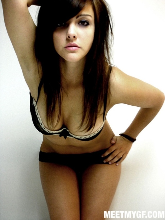 'Busty Self Shot Brunette' with  via meetmygf.com - Pic #2