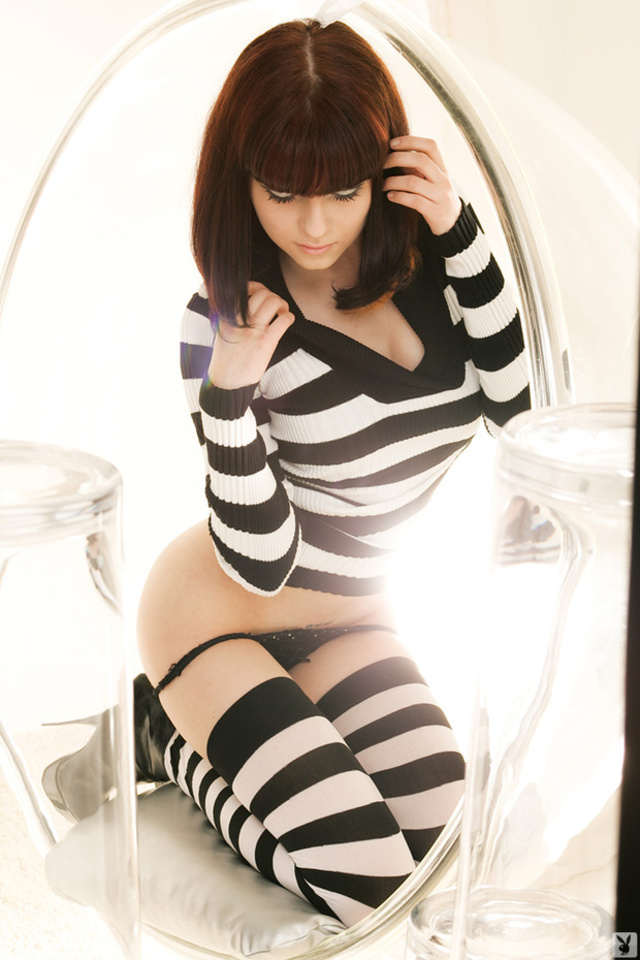 'Playboy CyberGirl Lilex In Stripe Fever' with Lilex via Playboy - Pic #7