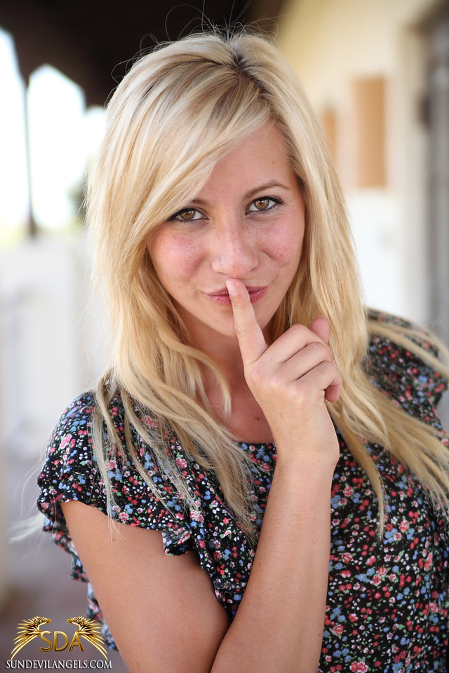 'Sexy Blonde Sun Devil Angel' with Sexy Blonde via sundevilangels.com - Pic #4
