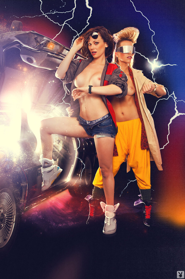 'Kimberly Phillips And Jessica Danielle Back To The Future For Playboy' with Kimberly Phillips And Jessica Danielle via Playboy - Pic #1