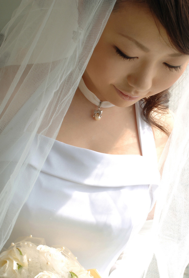 'Busty Asian Babe Rio in Bride Lingerie via SexAsian18' with Rio via All Gravure - Pic #1
