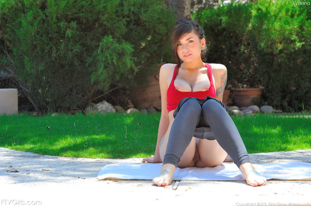 'Busty Tattood Brunette Cutie Lyanna in Mini Skirt for FTV Girls' with Lyanna via FTV Girls - Pic #13