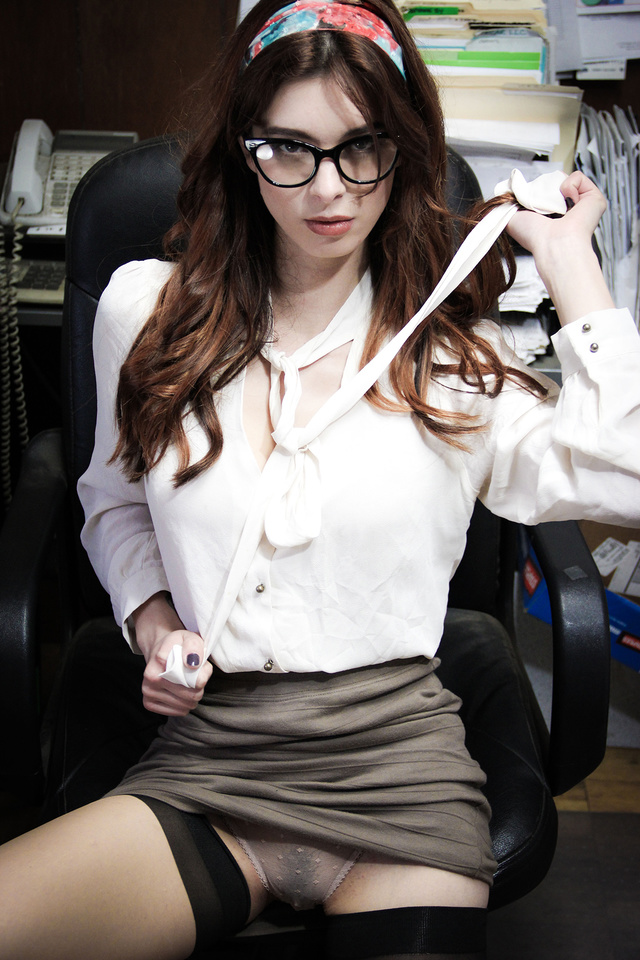'Azura As Slutty Secretary' with Azura via The Life Erotic - Pic #2